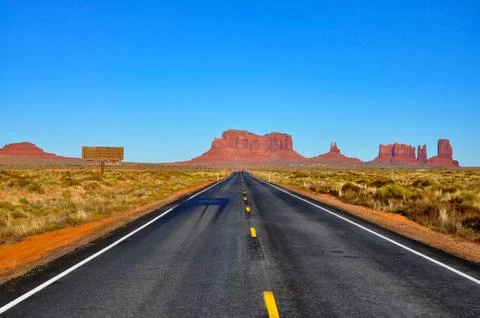 Road leading to Monument Valley. Stock Photos