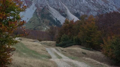 Road leading to the mountains. Stock Footage 254037915