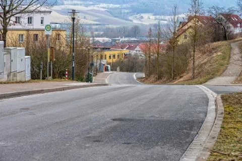Road leading through a development area of Jena Stock Photos