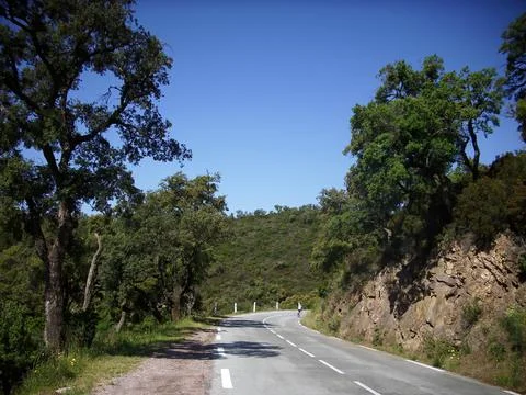 Road leading through the mountains between Saint Tropez and Nice. Stock Photos