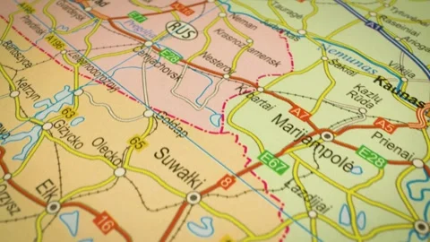 Road leading through the suwalki corridor between poland and lithuania Stock Footage 343125229