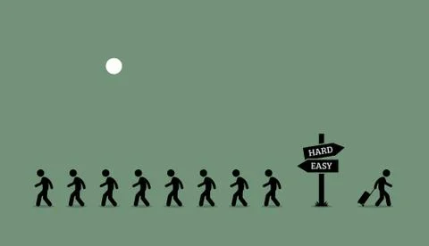 The Road Less Traveled.  Illustrazione stock