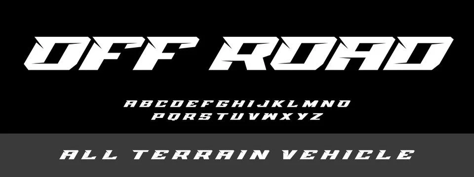 Off‑Road Lettering Vector – Rugged Typography for Racing Stock Illustration