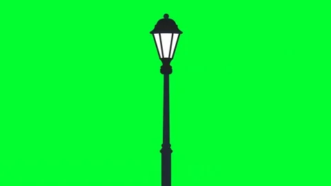 Road light Lamppost lantern on Green screen. Street light beside Highways a.. Stock Footage 257976816