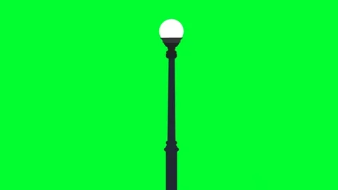 Road light Lamppost lantern on Green screen. Street light beside Highways a.. Stock Footage 257976831