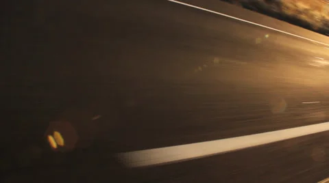 Road Lines in Sunset Stock Footage 36441105