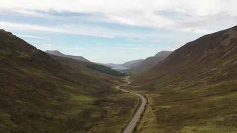 Road to Loch Maree from Glen Docherty Stock Footage 254023790