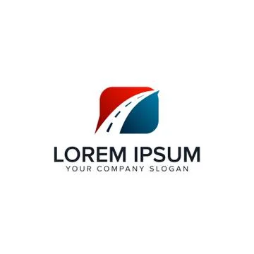 Road logo. square design concept template Stock Illustration