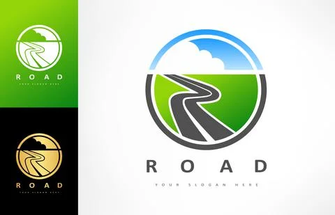 Road logo vector. Track design. Stock Illustration