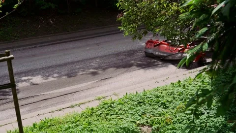 The road machine cleans the road surface for laying new asphalt Stock Footage 204812610