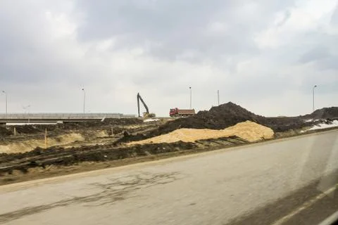 Road machinery at work. 库存照片