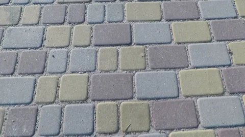 The road is made of stone bricks. Video in motion. Stock Footage 124252674