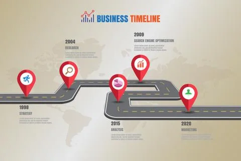 Road map Business Timeline, Vector Illustration イラスト素材