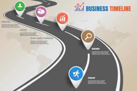 Road map Business Timeline, Vector Illustration Stock Illustration
