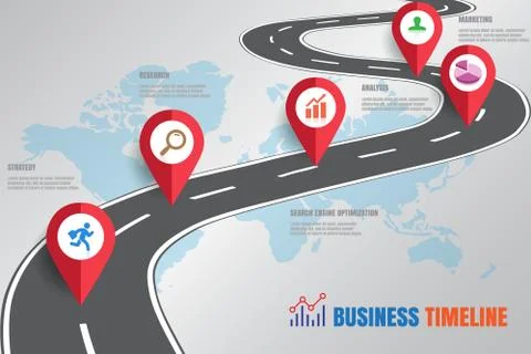 Road map Business Timeline, Vector Illustration Stock Illustration