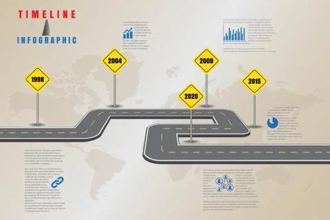 Road map Business Timeline, Vector Illustration Illustrazione stock
