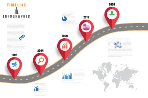 Road map Business Timeline, Vector Illustration 스톡 일러스트