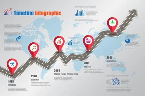 Road map Business Timeline, Vector Illustration Stockillustratie