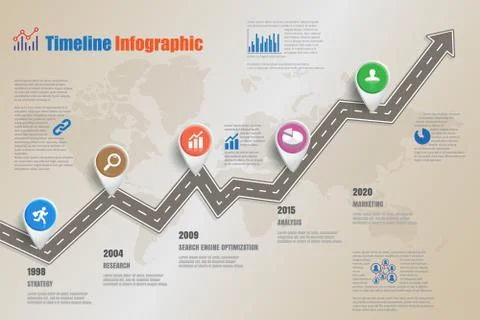 Road map Business Timeline, Vector Illustration Stock Illustration