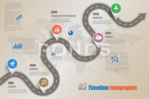 Road map Business Timeline, Vector Illustration ~ Clip Art #79354135