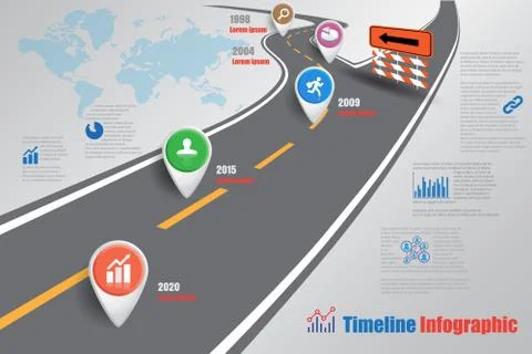 Road map Business Timeline, Vector Illustration Stock Illustration