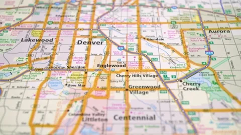 Road Map Of Denver County USA. Stock Footage 165106070