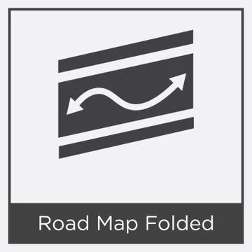 Road Map Folded icon isolated on white background Free Stock Illustration
