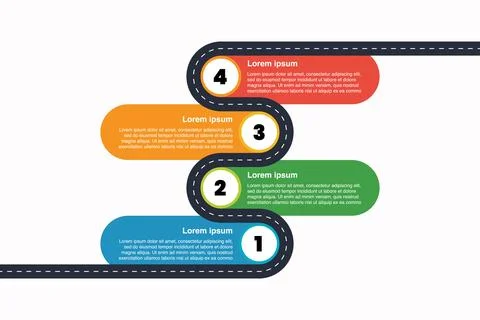 Road map infographic elements and space for data Illustrazione stock