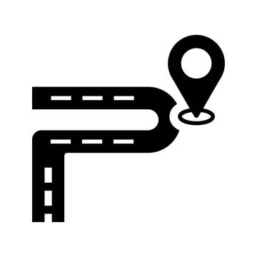 Road map, location icon. Stock Illustration