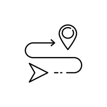 Road map pointer icon on the white background. Stock Illustration