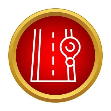 Road with map pointer showing navigation direction Stock Illustration