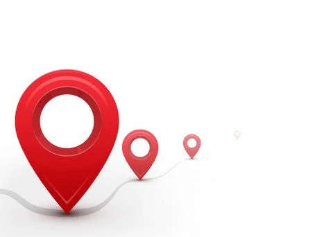 Road with map pointers. Way, path, direction line Stock Illustration