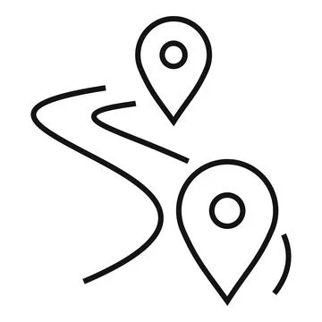 Road map relocation icon, outline style Stock Illustration