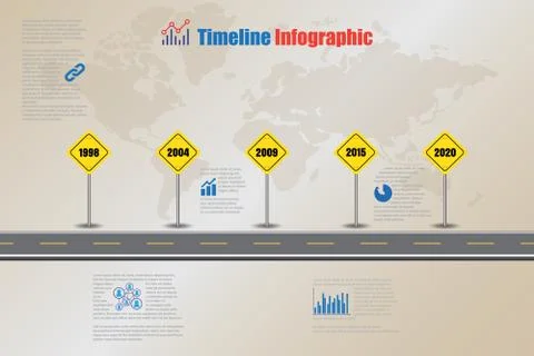 Road map Timeline Infographic, Vector Illustration Illustrazione stock