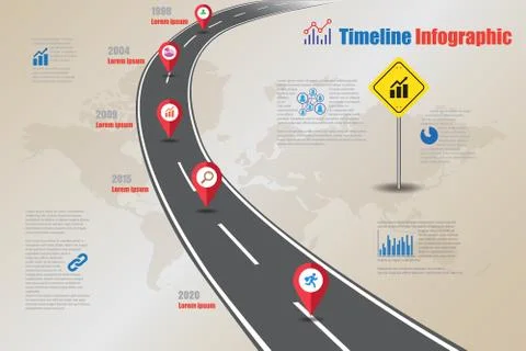 Road map Timeline Infographic, Vector Illustration Illustrazione stock