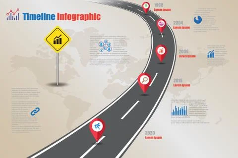 Road map Timeline Infographic, Vector Illustration Illustrazione stock