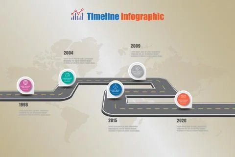 Road map Timeline Infographic, Vector Illustration Stock Illustration