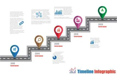 Road map Timeline Infographic, Vector Illustration Illustrazione stock