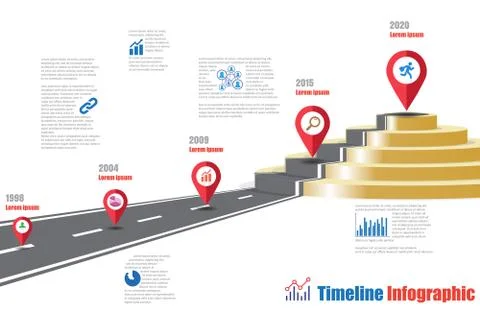 Road map Timeline Infographic, Vector Illustration Stockillustratie
