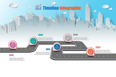 Road map Timeline Infographic, Vector Illustration Stock Illustration
