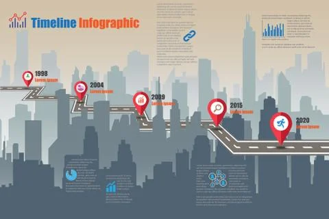 Road map Timeline Infographic, Vector Illustration Illustrazione stock