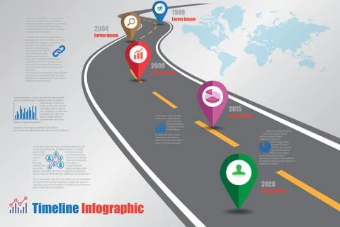 Road map Timeline Infographic, Vector Illustration Stock Illustration