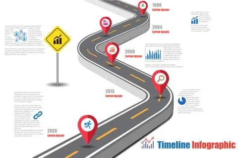 Road map Timeline Infographic, Vector Illustration Stock-Illustration