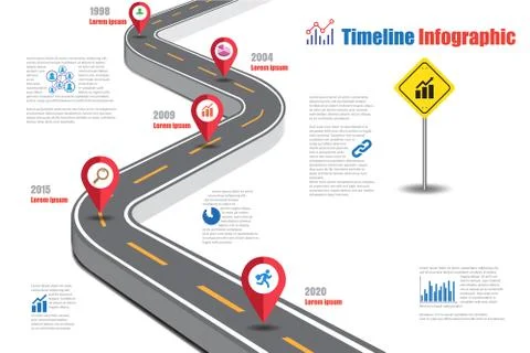 Road map Timeline Infographic, Vector Illustration Illustrazione stock