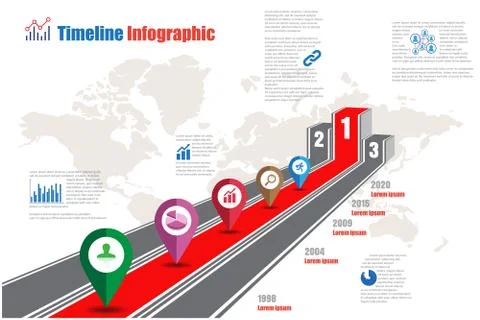 Road map Timeline Infographic, Vector Illustration Illustrazione stock