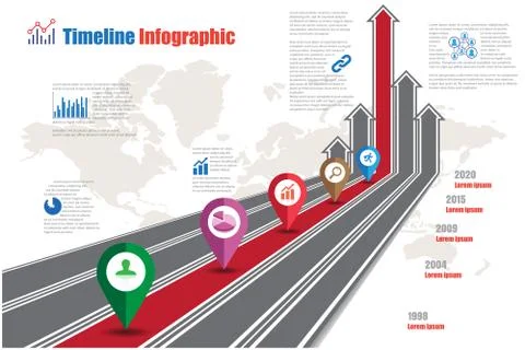 Road map Timeline Infographic, Vector Illustration 스톡 일러스트