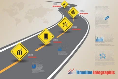 Road map Timeline Infographic, Vector Illustration Stock Illustration