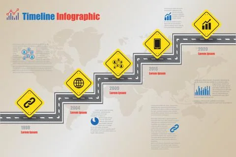 Road map Timeline Infographic, Vector Illustration Stock Illustration