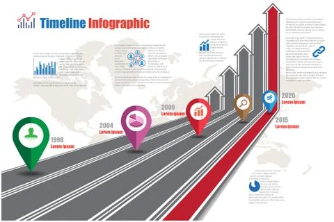 Road map Timeline Infographic, Vector Illustration Illustrazione stock