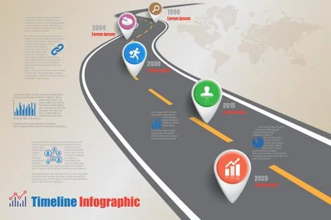 Road map Timeline Infographic, Vector Illustration Stock Illustration